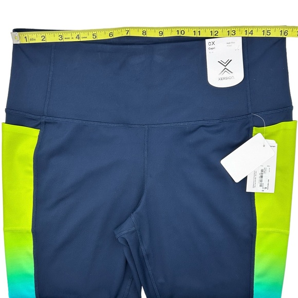 Xersion Women’s Plus Size Blue Move High Rise Quick Dry Plus Workout Capris - Picture 8 of 11